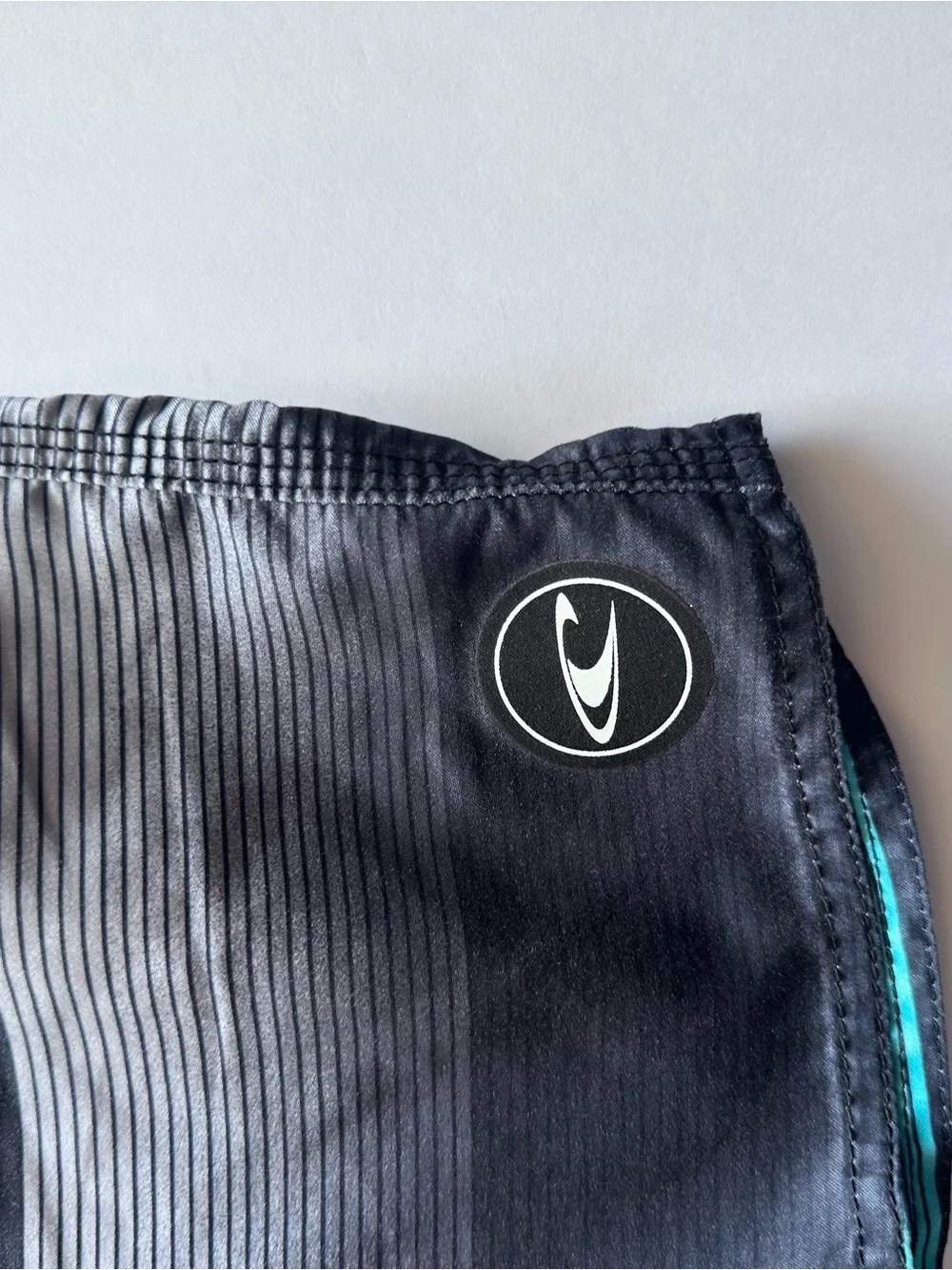 O'Neill Black and Teal Stripe Men’s Board Shorts